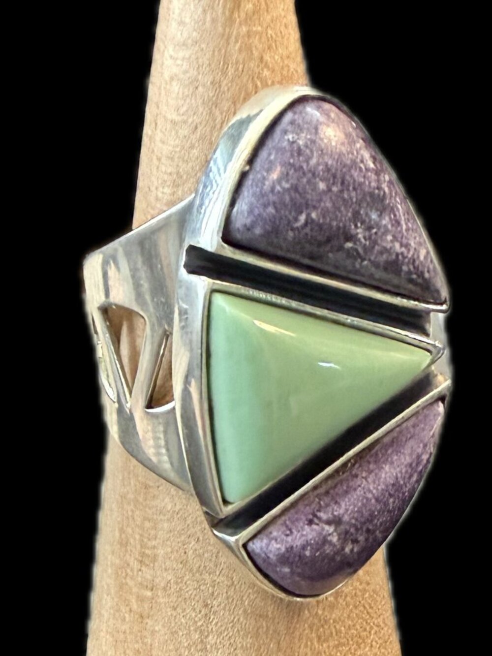 Vintage Desert Rose Trading Turquoise and Sugilite Ring in Sterling Silver